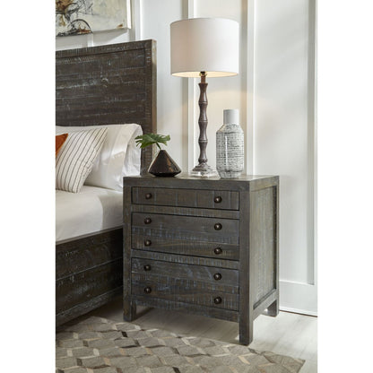 Modus Townsend Solid Wood Three Drawer Nighstand in Gunmetal