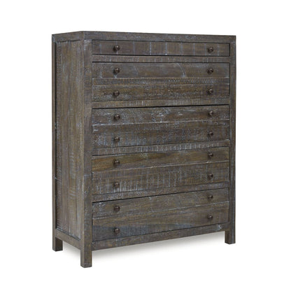 Modus Townsend Solid Wood Five Drawer Chest in Gunmetal