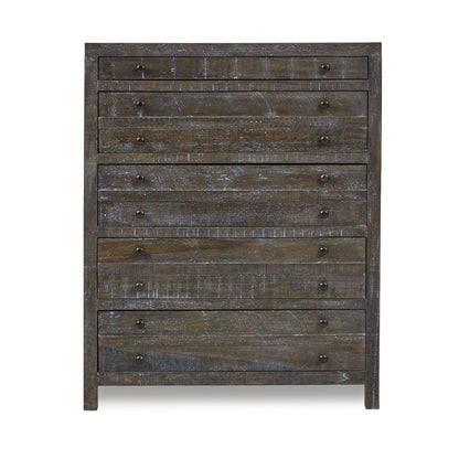 Modus Townsend Solid Wood Five Drawer Chest in Gunmetal