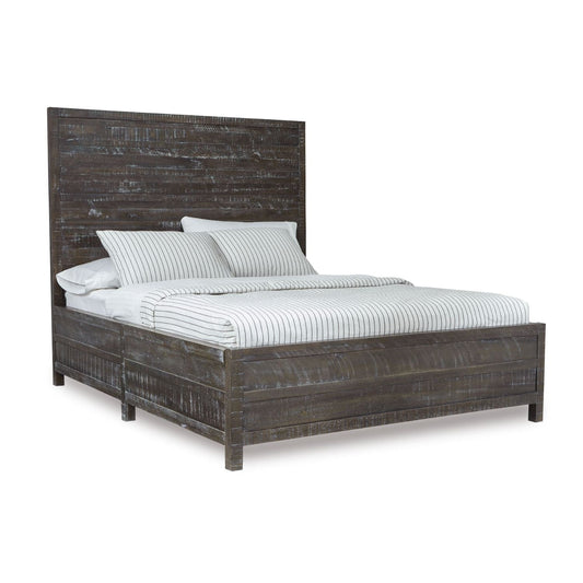 Modus Townsend King Solid Wood Low-Profile Bed in Gunmetal