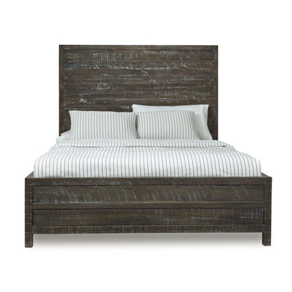 Modus Townsend King Solid Wood Low-Profile Bed in Gunmetal