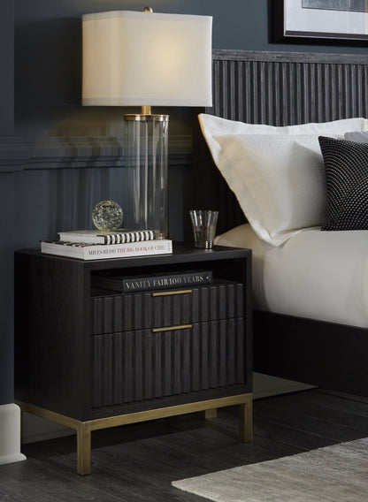 Modus Kentfield Nightstand in Black Drifted Oak