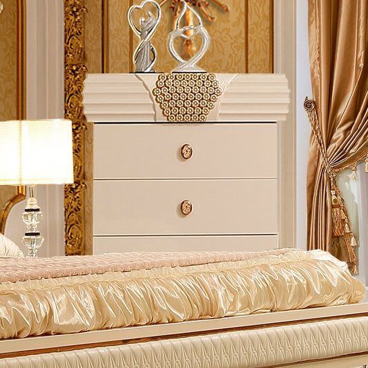 Chest in Silvery White Cream Finish CH901 European Traditional Victorian