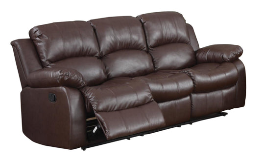 Homelegance Cranley Recliner Sofa in Leather - Brown