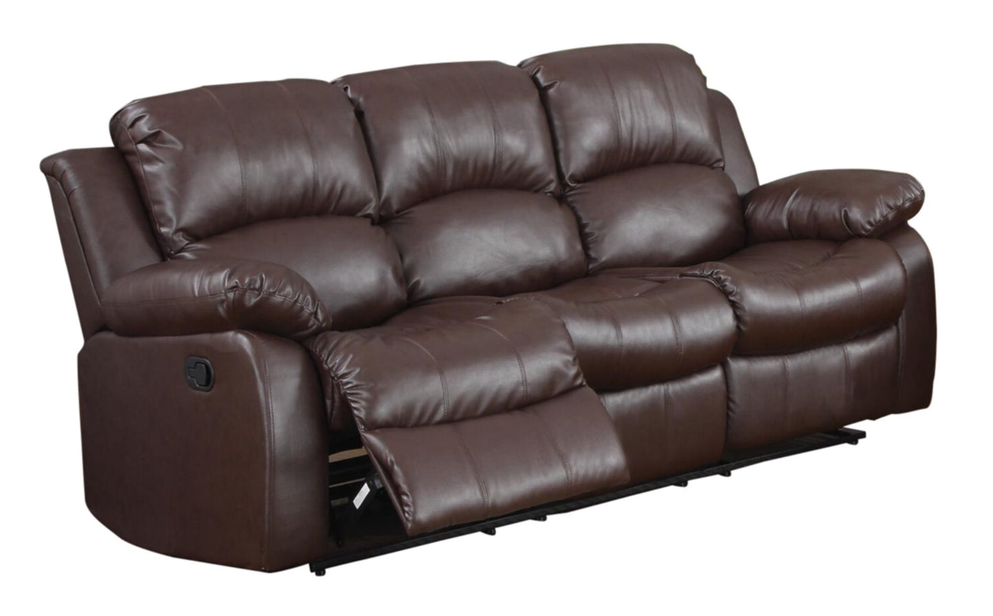 Homelegance Cranley 2PC Set Double Reclining Sofa & Love Seat in Leather - Brown