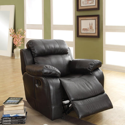 Homelegance MarilleGlider Recliner Chair in Leather - Black