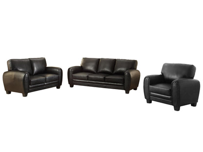 Homelegance Rubin 3PC Set Sofa, Love Seat & Chair in Microfiber - Black