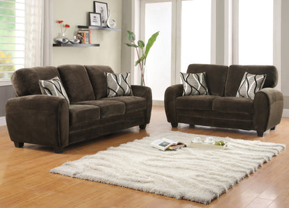 Homelegance Rubin Love Seat in Microfiber - Chocolate