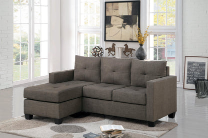 Pavati Reversible Sofa Chaise in Fabric - Brown Gray