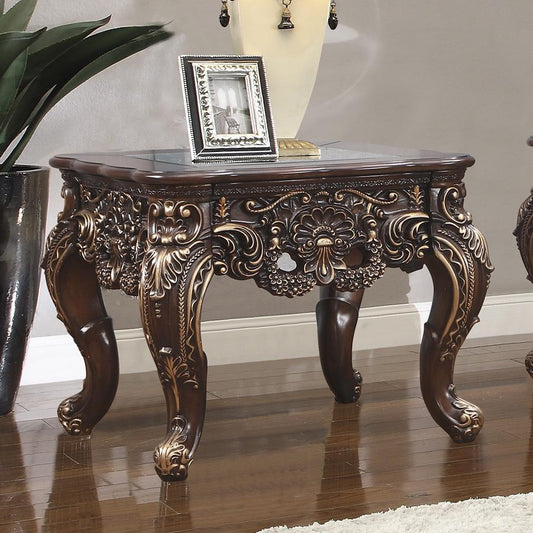 End Table in Cherry Walnut Finish E998C European Traditional Victorian