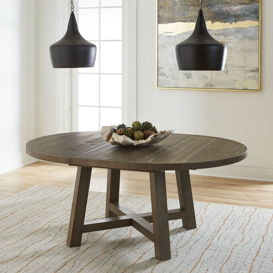 Modus Taryn 5PC Round Table Set w Wood Chair in Rustic Grey