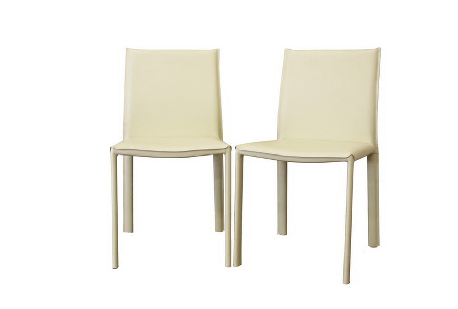 Contemporary 2 Dining Chairs in Black Bonded Leather - The Furniture Space.