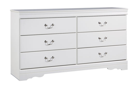 Ashley Anarasia Six Drawer Dresser  In White - The Furniture Space.