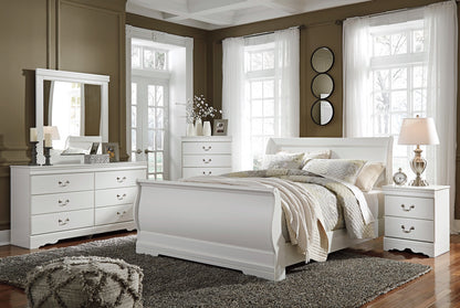 Ashley Anarasia 4PC Queen Sleigh Bedroom Set In White