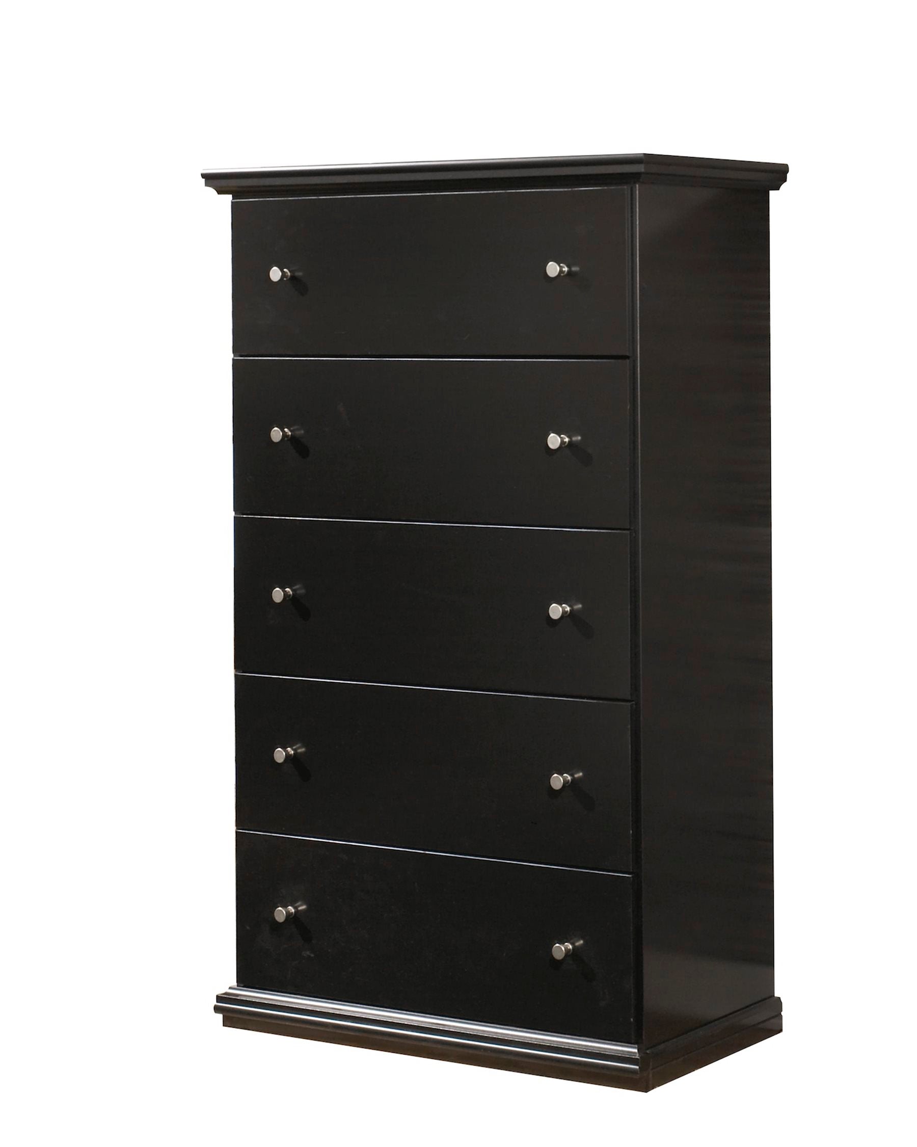 Ashley Maribel Five Drawer Chest in Black - The Furniture Space.
