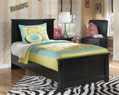 Ashley Maribel Twin Panel Bed in Black - The Furniture Space.