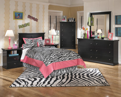 Ashley Maribel 5PC E King Panel Headboard Bedroom Set with Two Nightstands in Black