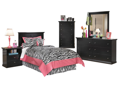 Ashley Maribel 5PC Queen Panel Headboard Bedroom Set with Chest in Black