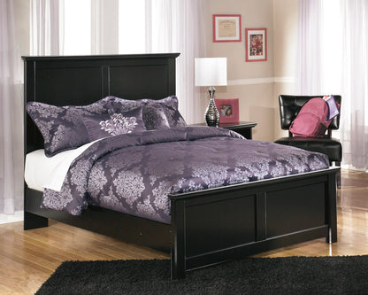 Ashley Maribe Queen Panel Bed in Black - The Furniture Space.