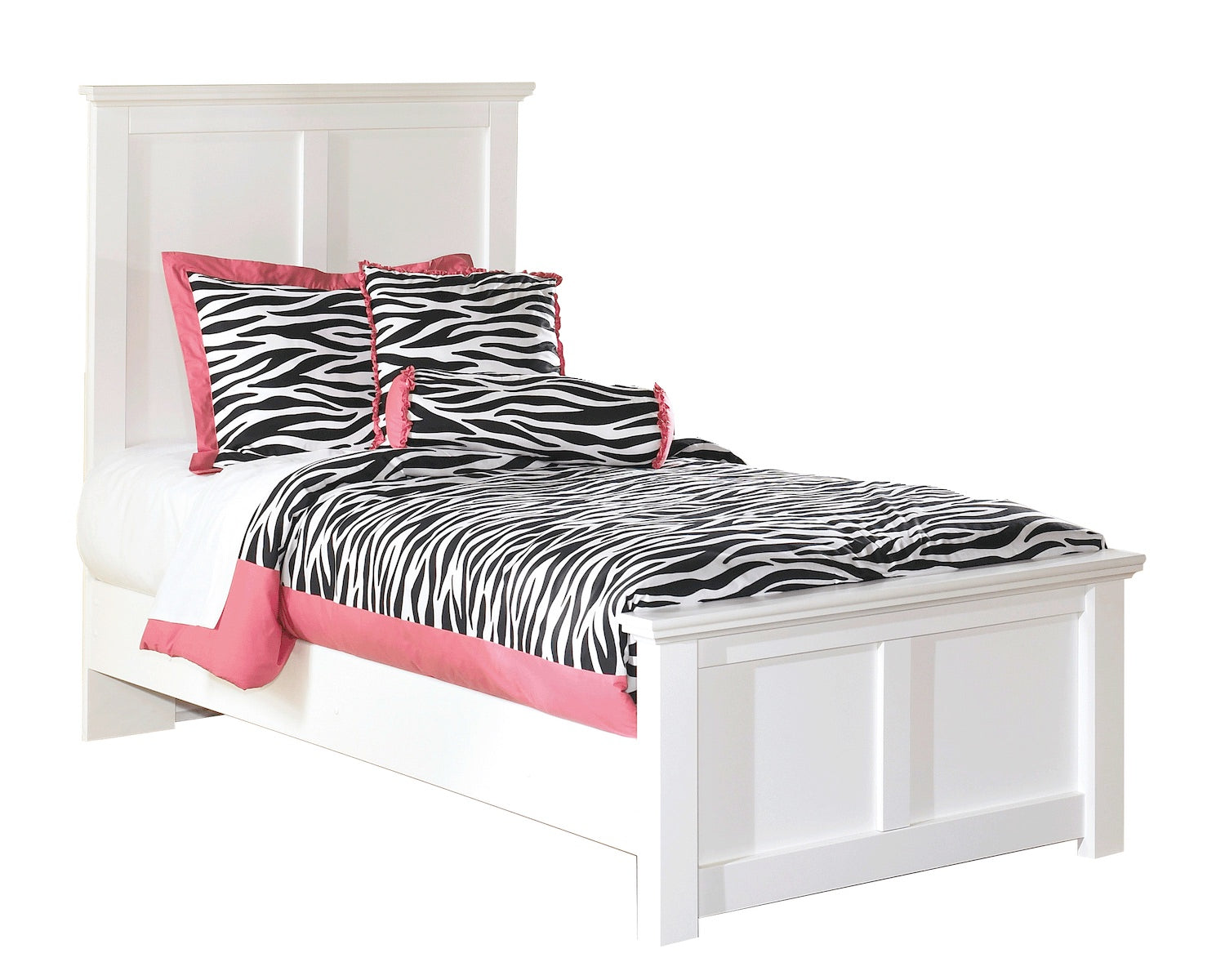 Ashley Bostwick Shoals 4 PC Twin Panel Bedroom Set in White - The Furniture Space.