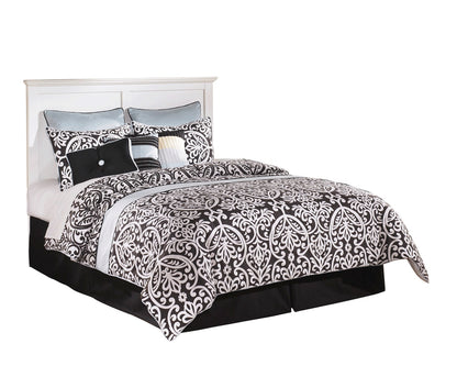 Ashley Bostwick Shoals 4 PC Queen Panel Headboard Bedroom Set in White - The Furniture Space.