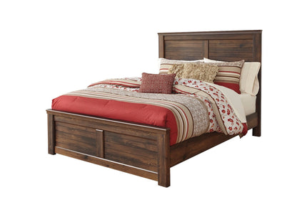 Ashley Quinden E King Panel Bed in Dark Brown