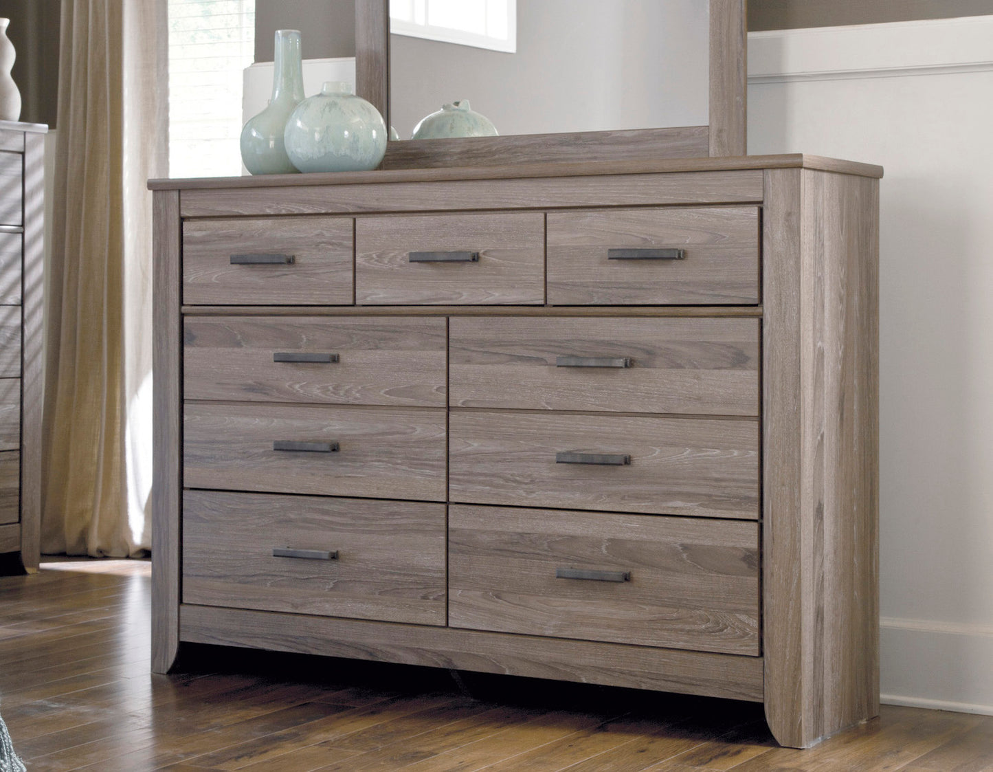 Ashley Zelen Seven Drawers Of Dresser In Warm Gray - The Furniture Space.