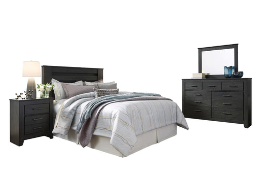 Ashley Brinxton 4PC E King Poster Headboard Bedroom Set In Black