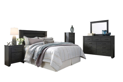 Ashley Brinxton 5PC E King Poster Headboard Bedroom Set With Chest In Black
