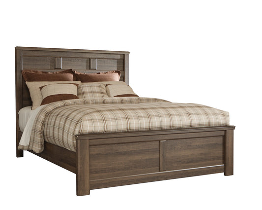 Ashley Juararo E King Panel Bed In Dark Brown