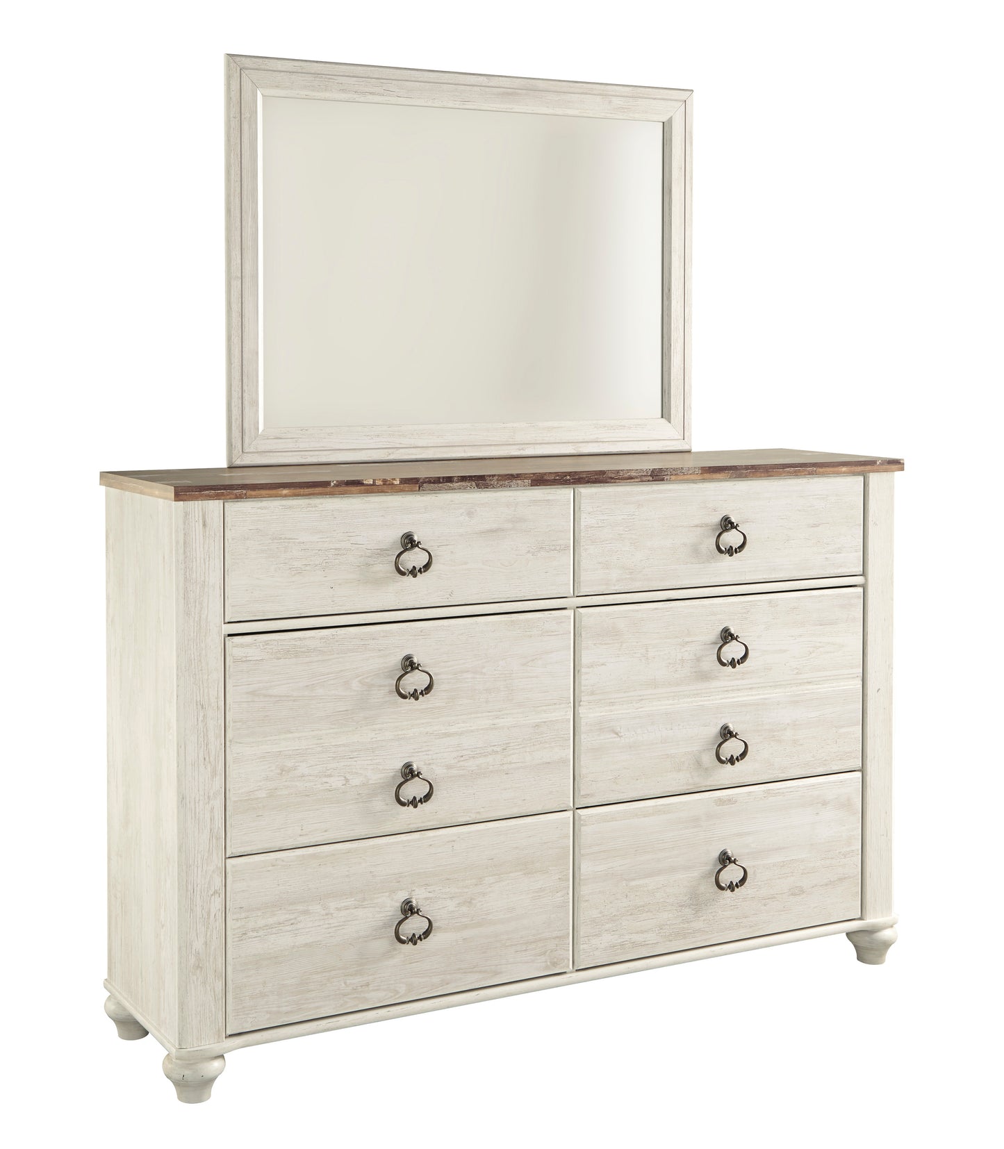 Ashley Willowton Dresser & Mirror in White