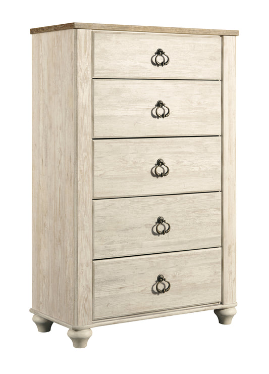 Ashley Willowton Five Drawer Chest in White