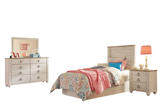 Ashley Willowton 4PC Full Panel Headboard Bedroom Set in White