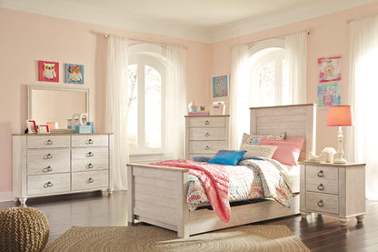 Ashley Willowton 4PC Twin Trundle Bedroom Set in White