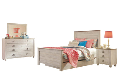 Ashley Willowton 4PC Twin Trundle Bedroom Set in White