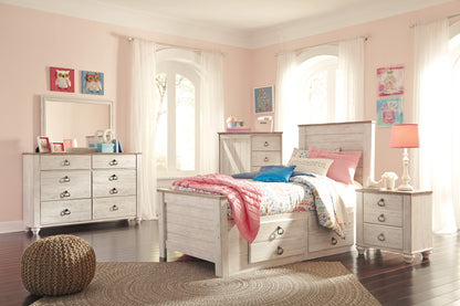 Ashley Willowton 4PC Full Storage Bedroom Set in White