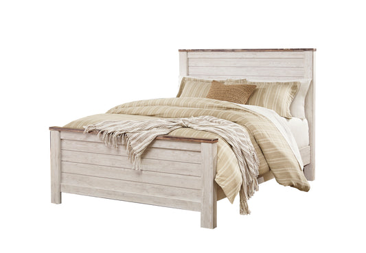 Ashley Willowton E King Panel Bed in White