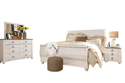 Ashley Willowton 4PC Queen Sleigh Bedroom Set in White