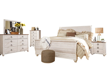 Ashley Willowton 5PC Queen Sleigh Bedroom Set with Chest in White