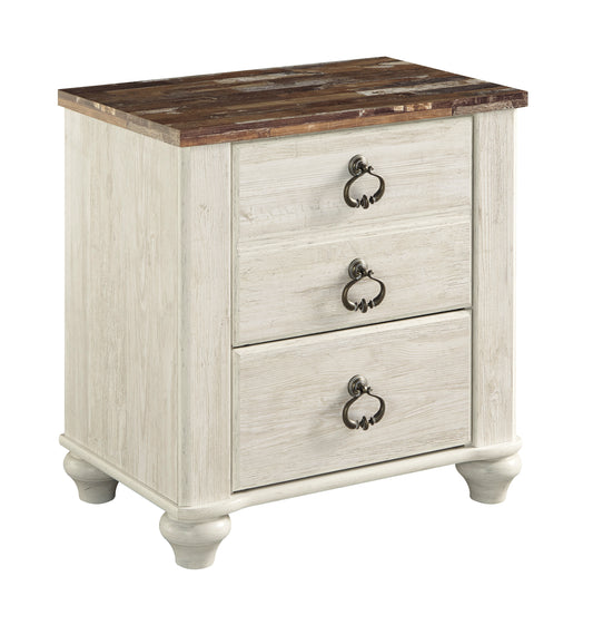 Ashley Willowton Two Drawer Nightstand in White