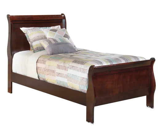 Ashley Alisdair Twin Sleigh Bed in Dark Brown - The Furniture Space.