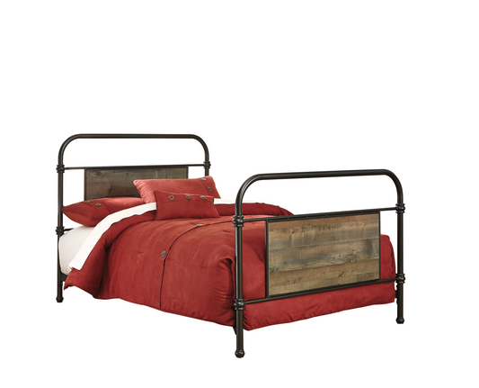 Ashley Trinell Twin Metal Bed in Brown