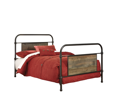 Ashley Trinell Full Metal Bed in Brown