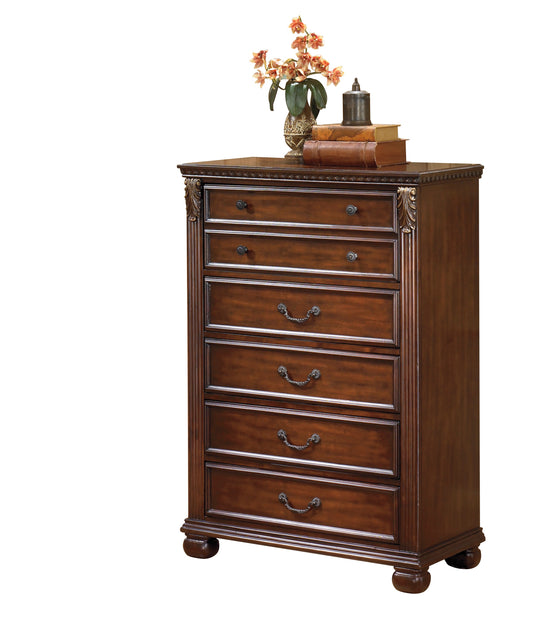 Ashley Leahlyn Five Drawer Chest in Warm Brown