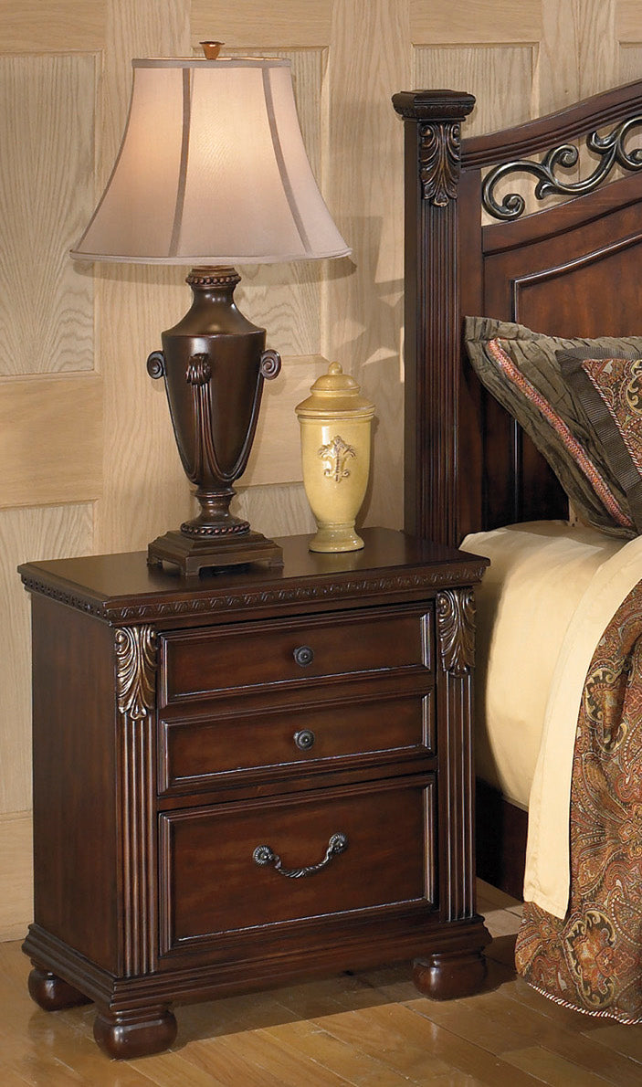 Ashley Leahlyn Two Drawer Night Stand in Warm Brown