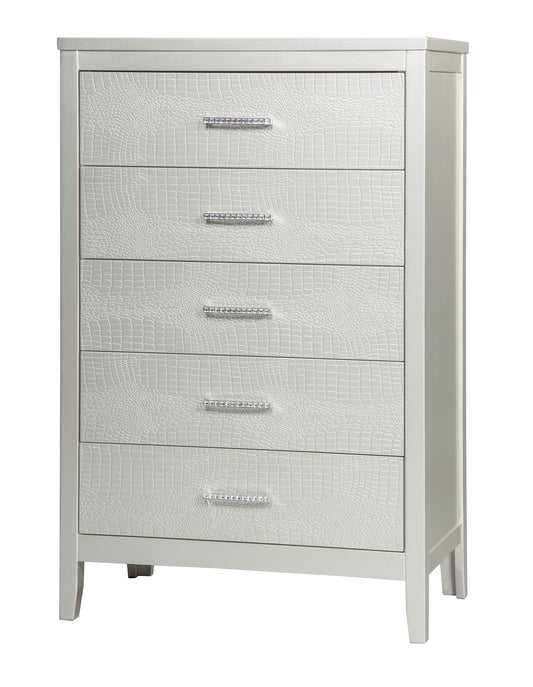 Ashley Olivet Five Drawer Chest in Silver