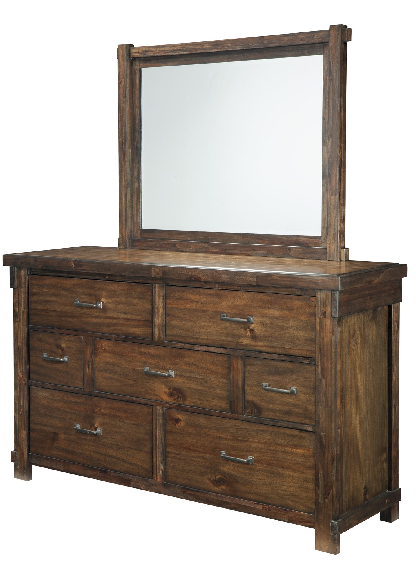 Ashley Lakeleigh 4PC Bedroom Set Queen Panel Bed Dresser Mirror One Nightstand in Brown