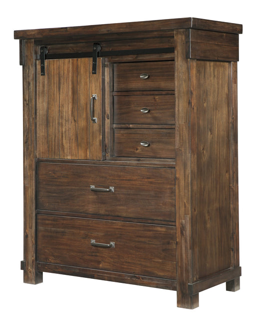 Ashley Lakeleigh Five Drawer Chest in Brown