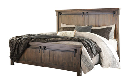 Ashley Lakeleigh 5PC Bedroom Set E King Panel Bed Dresser Mirror Two Nightstand in Brown
