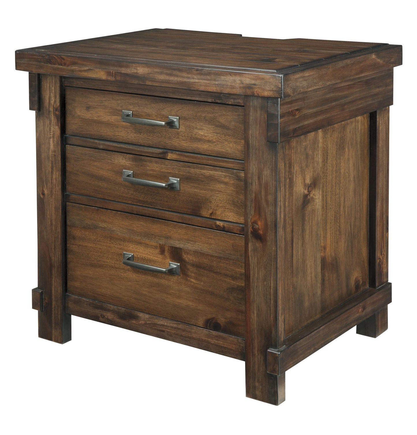 Ashley Lakeleigh Three Drawer Night Stand in Brown